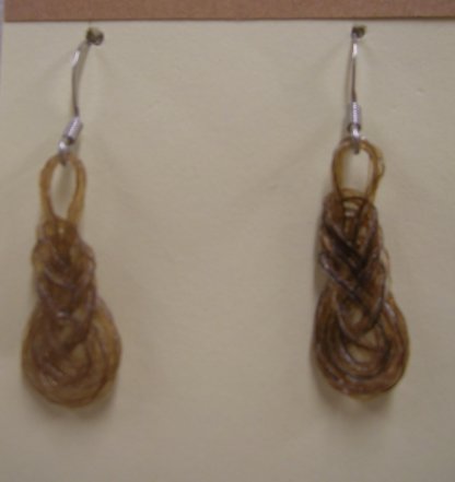 Horse Tail Earrings item EA05 Pipa Knot, Horse Hair Earrings Pipa Knot