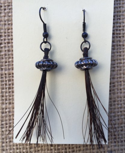 Horse Tail Earrings item EA03, horse hair earrings