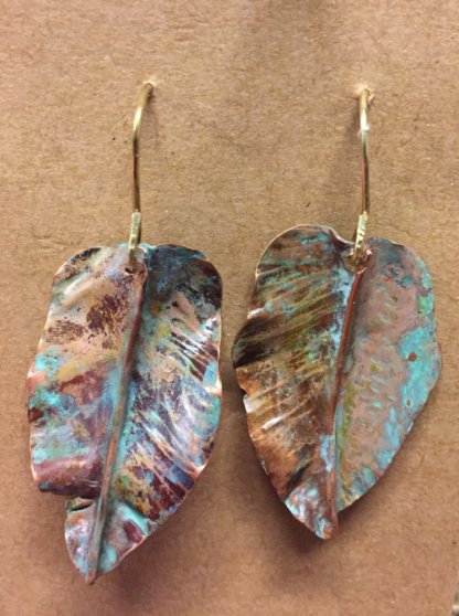 Copper Leaf Earrings