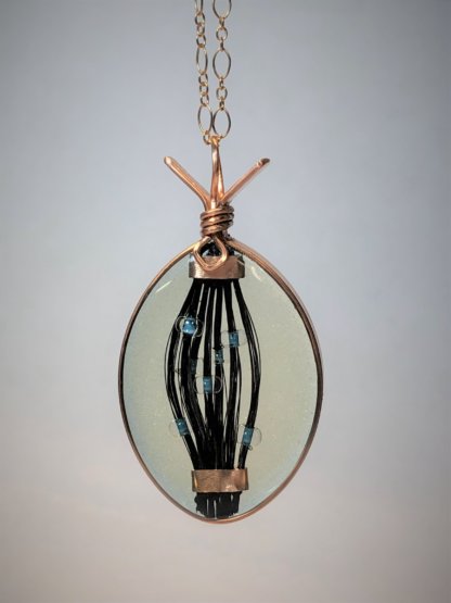 Horse Tail Pendant Oval set in Resin