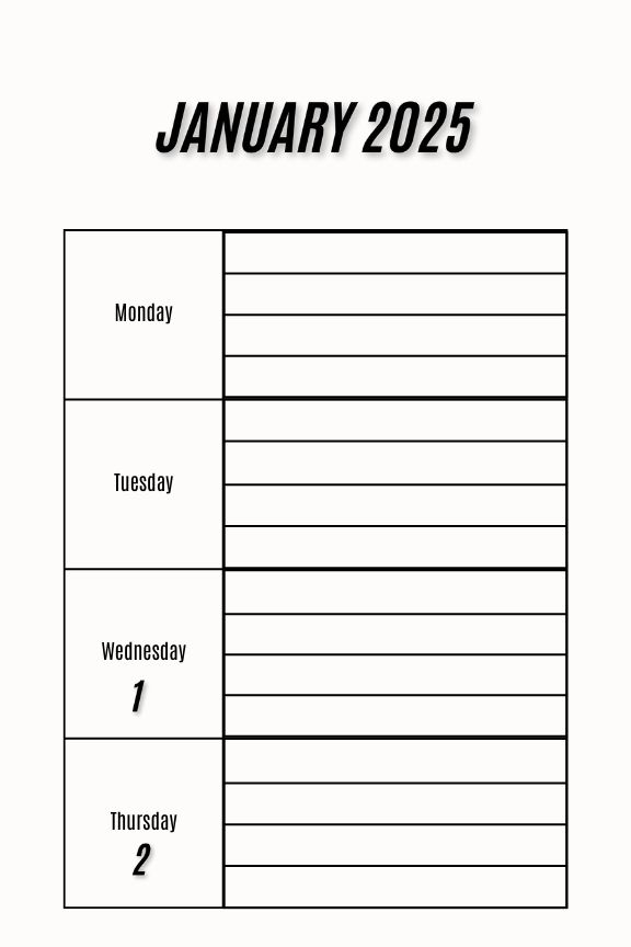 Weekly planner 2025 Devils Tower Wyoming