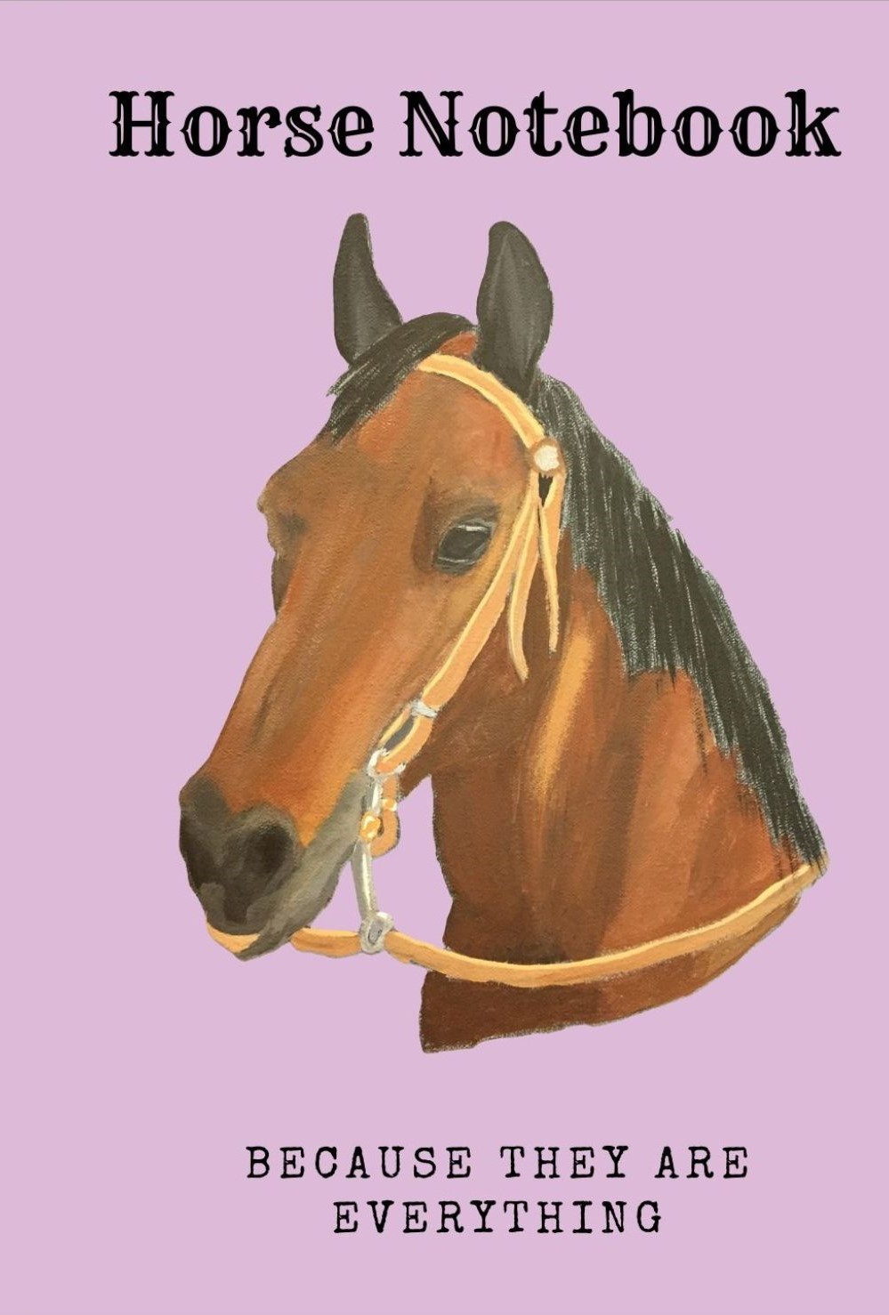 book cover with a painted horse image on a purple background