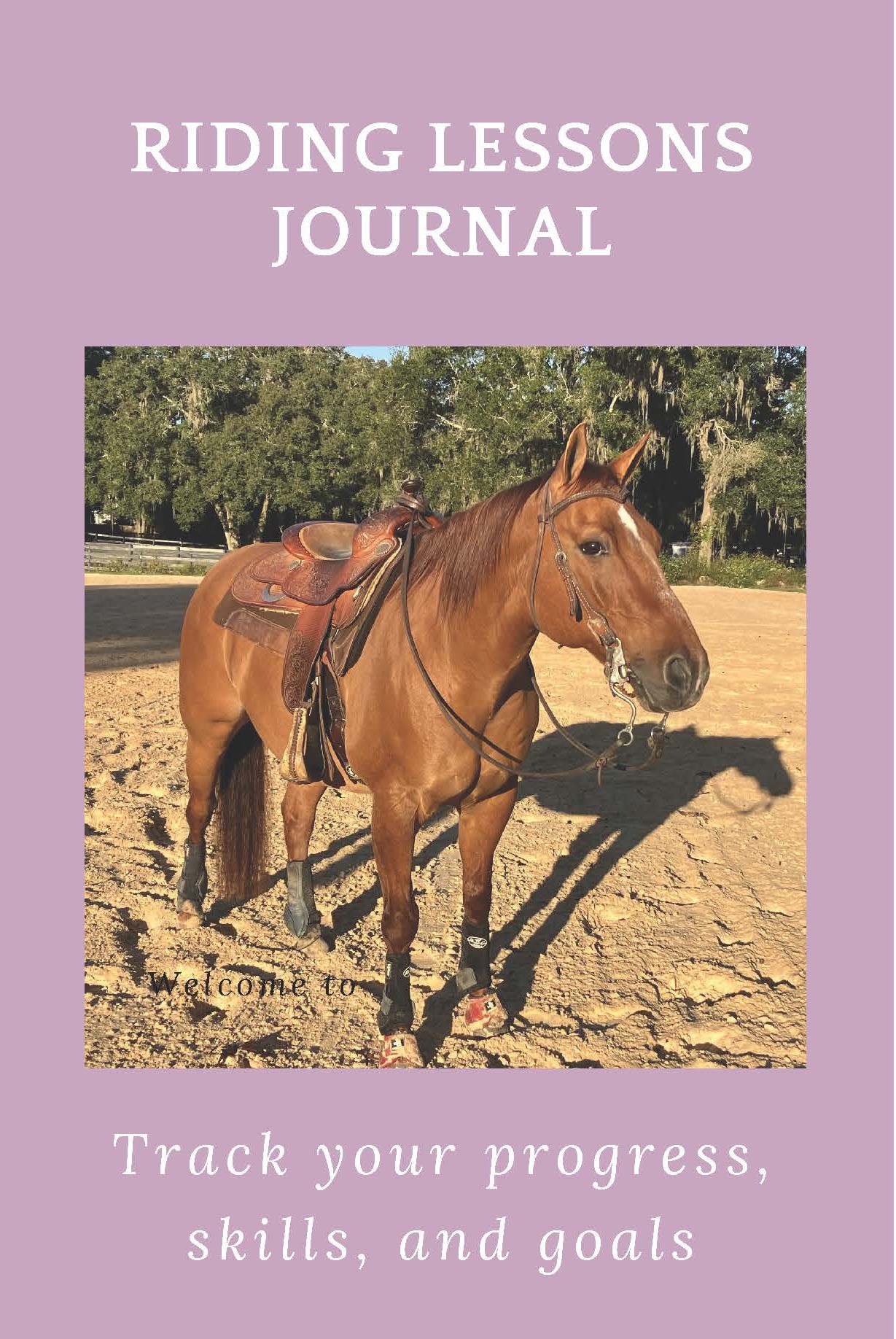 Riding Lessons Journal: Track your, progress, skills, and goals with an American Quarter Horse image