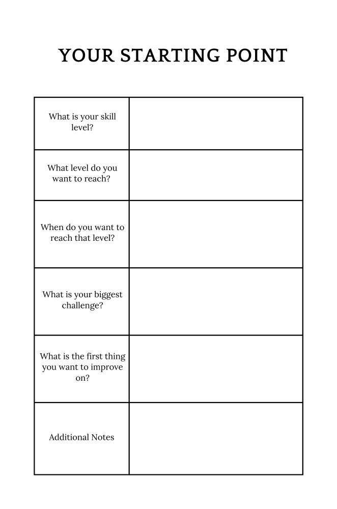 Riding Lesson Journal Page