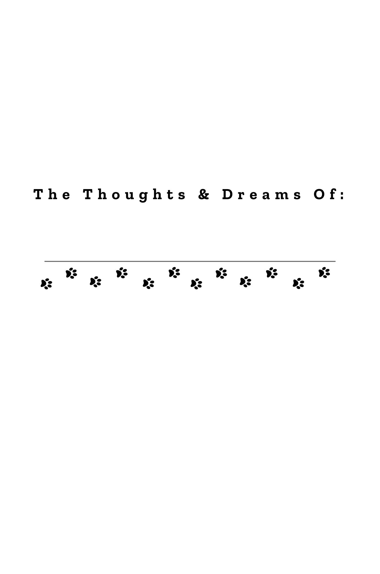 interior notebook page with paw print accent