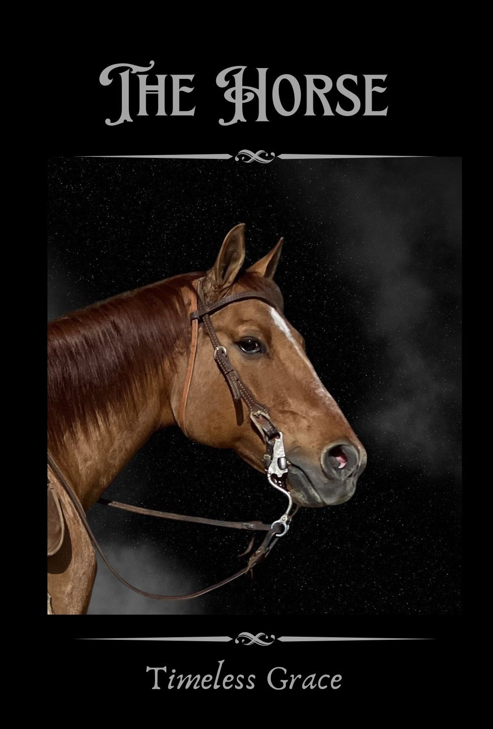 The Horse: Timeless Grace horse profile image on a notebook cover