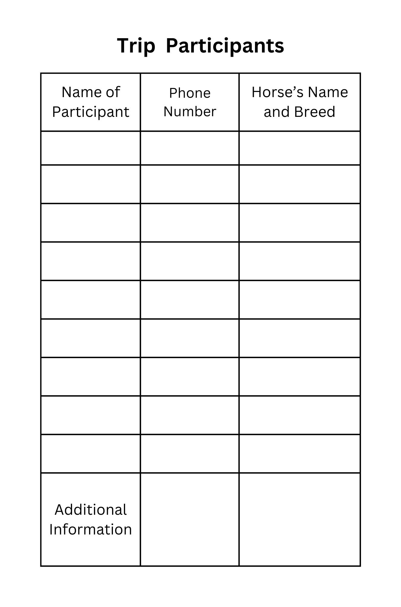 Trail Riding: Plan Your Next Horse Adventure notebook page