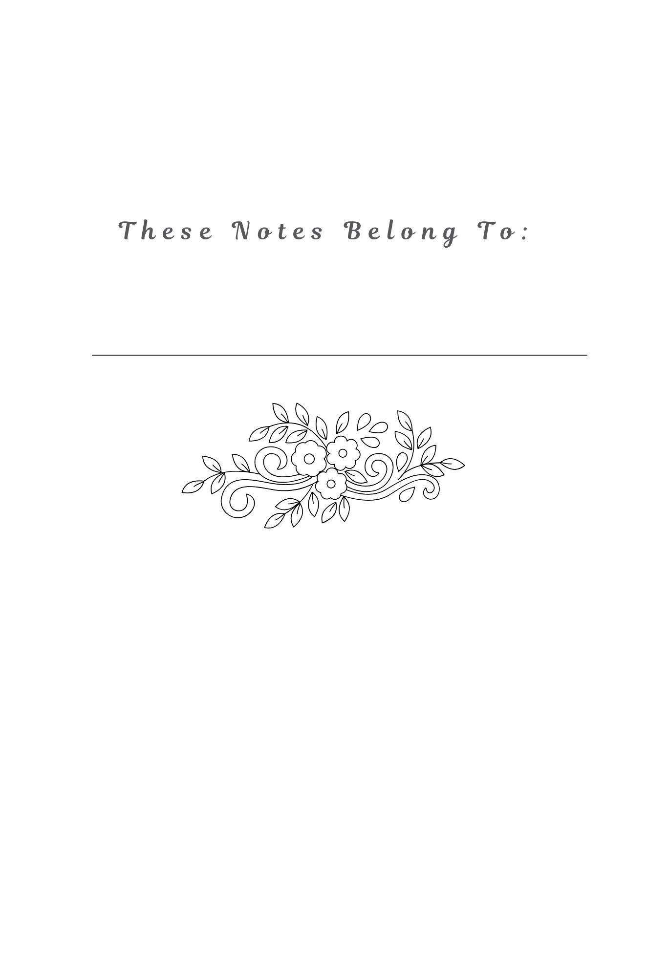 Journal of Growth page 1 with flowers