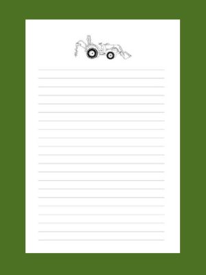 Tractor Notebook Composition Book interior page two