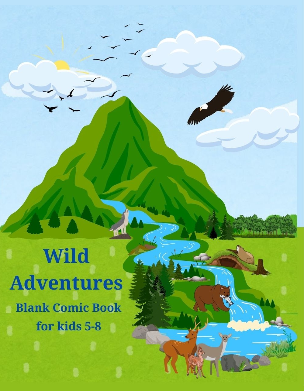 Wild adventures blank comic book cover
