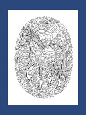 Horse Coloring book Mandala images