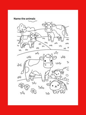 Farm Animals Coloring Book kids 5+: Learn About the Farm