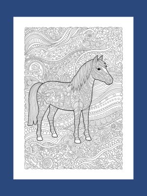 Horse Coloring book Mandala images