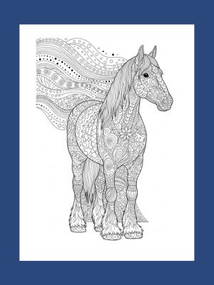 Horse Coloring book Mandala images