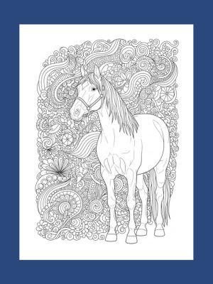 Horse Coloring book Mandala images