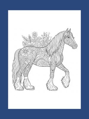 Horse Coloring book Mandala images