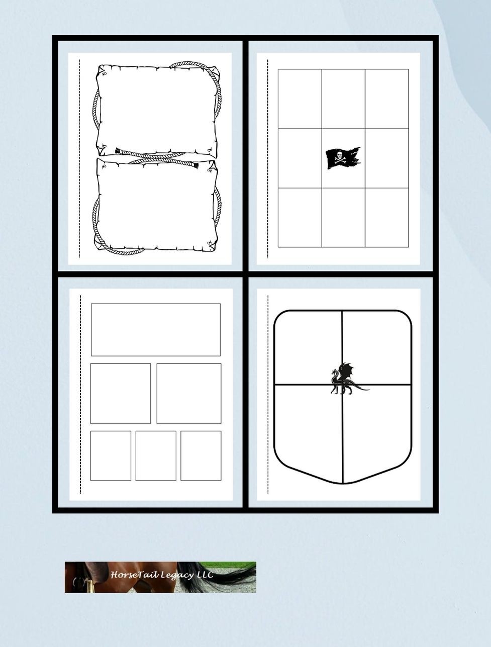 Dragon Battles blank comic book