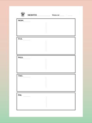 Dog Weekly planner