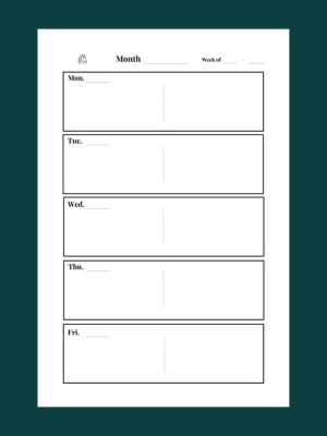 Weekly Planner for Horse Riders