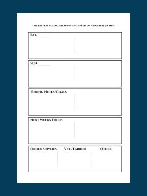 Horse calendar for riders