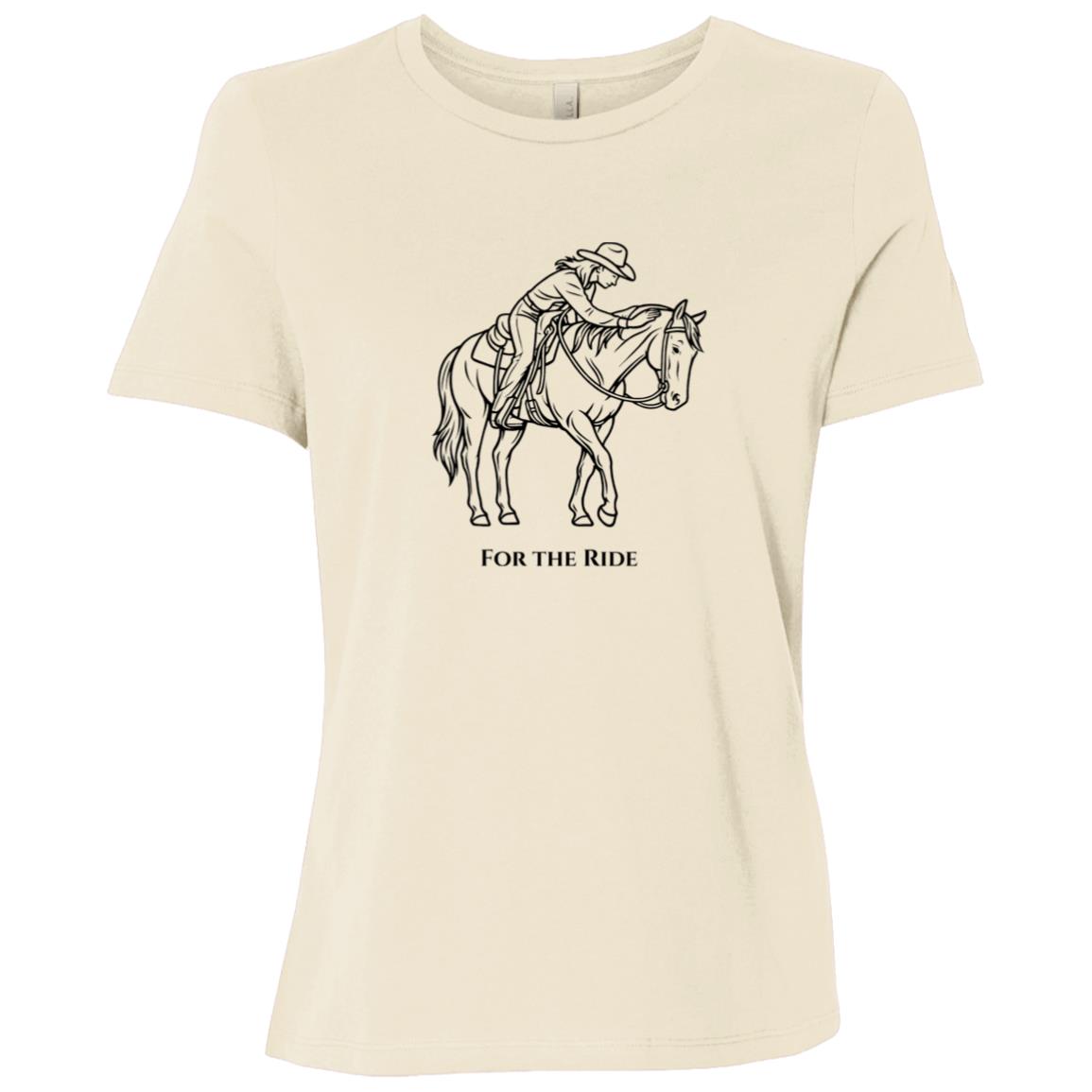 For The Ride Black Graphic Ladies Relaxed Jersey Short-Sleeve T-Shirt B6400 Bella + Canvas