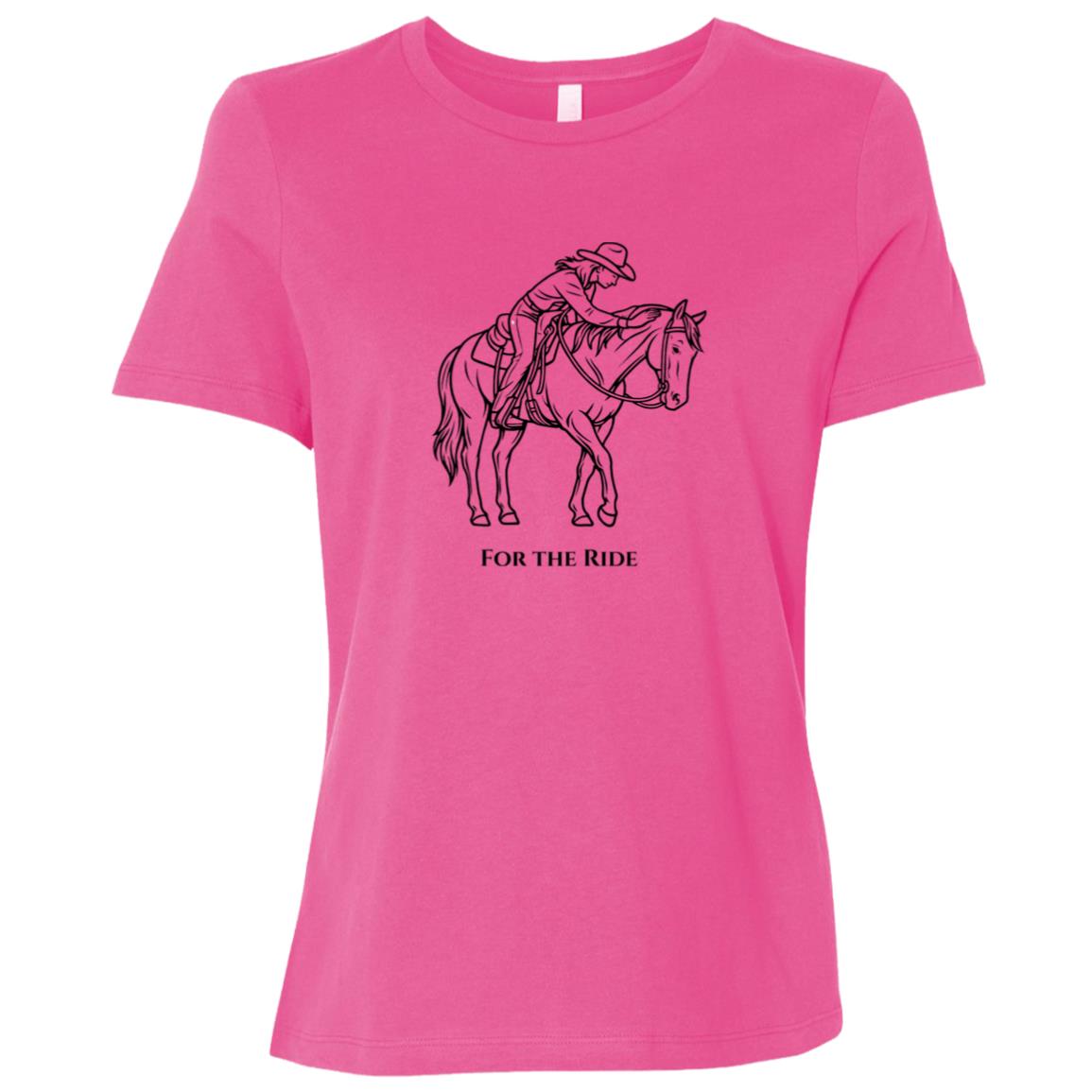 For The Ride Black Graphic Ladies Relaxed Jersey Short-Sleeve T-Shirt B6400 Bella + Canvas