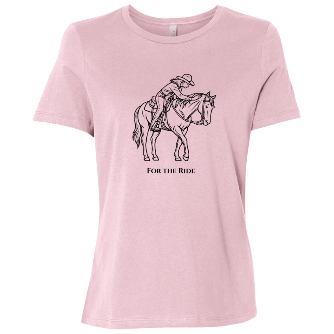 For The Ride Black Graphic Ladies Relaxed Jersey Short-Sleeve T-Shirt B6400 Bella + Canvas