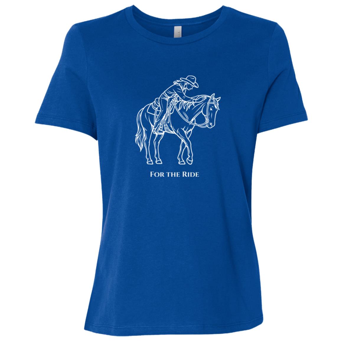 For The Ride White Graphic Ladies Relaxed Jersey Short-Sleeve T-Shirt B6400 Bella + Canvas