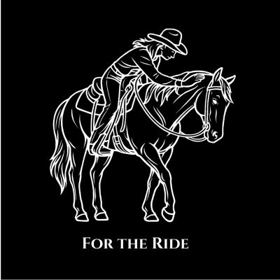 For the ride mock up white graphic horse and female rider