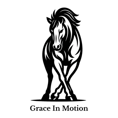 Grace in motion black horse graphic
