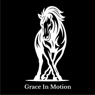 Grace in Motion horse graphic white