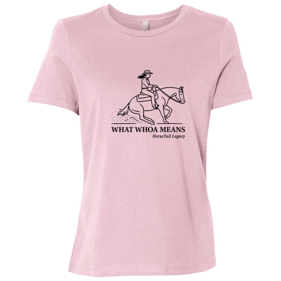 What Whoa Means women’s reining t-shirt – Bella + Canvas relaxed fit
