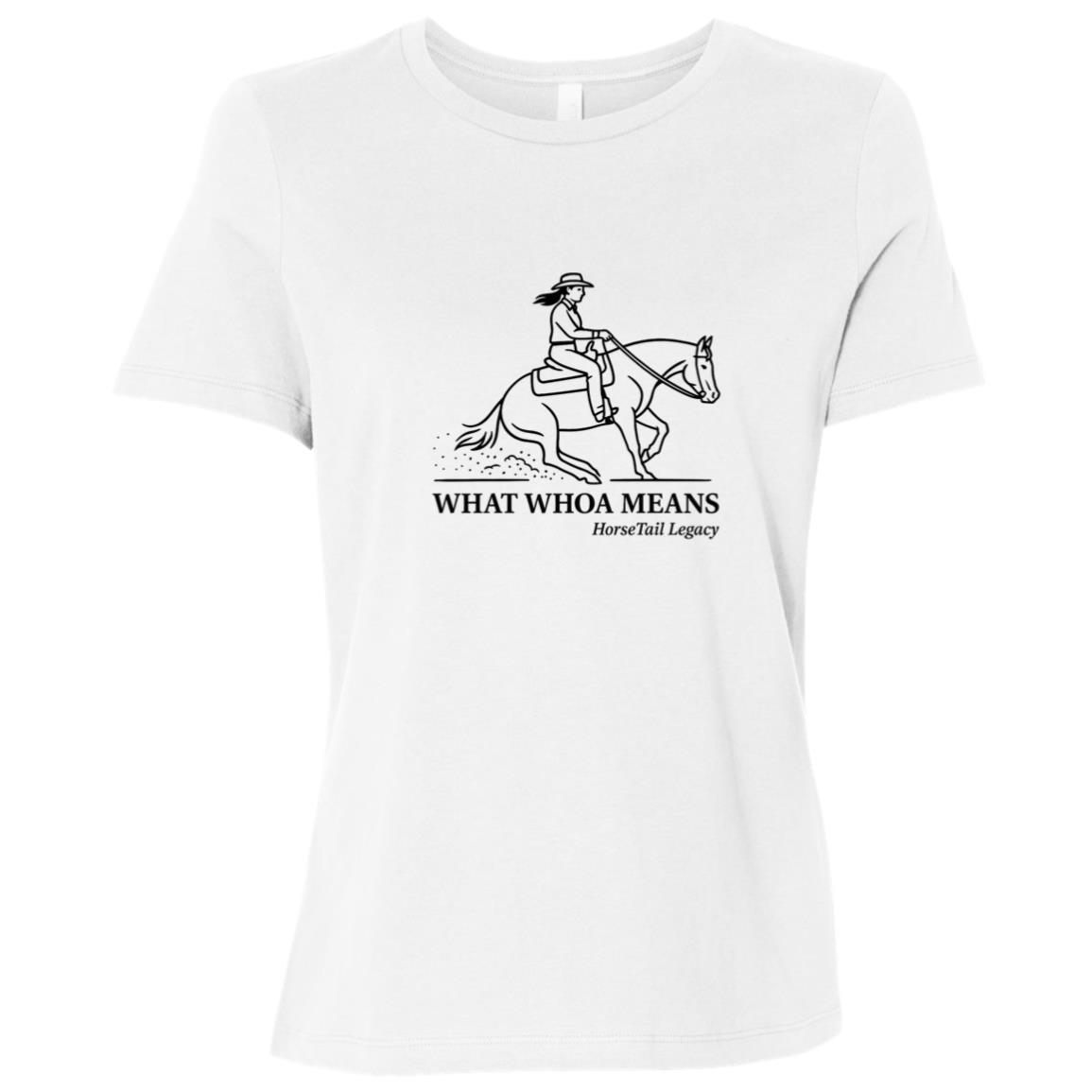 What Whoa Means women’s reining t-shirt – Bella + Canvas relaxed fit