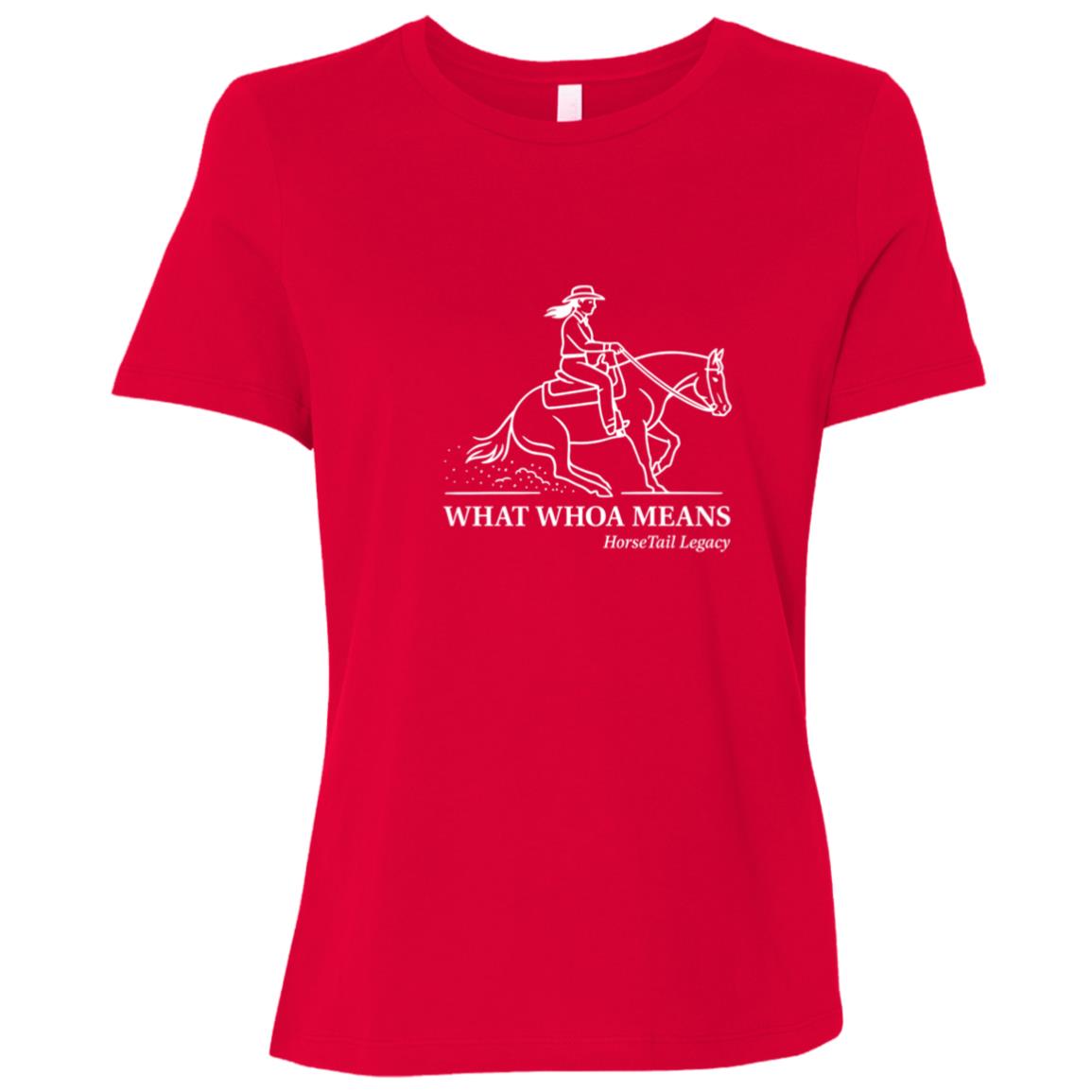 What Whoa Means women’s reining t-shirt – Bella + Canvas relaxed fit