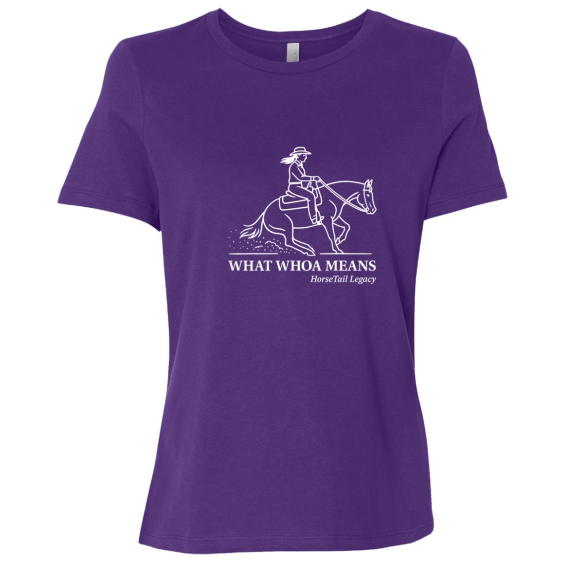 What Whoa Means women’s reining t-shirt – Bella + Canvas relaxed fit