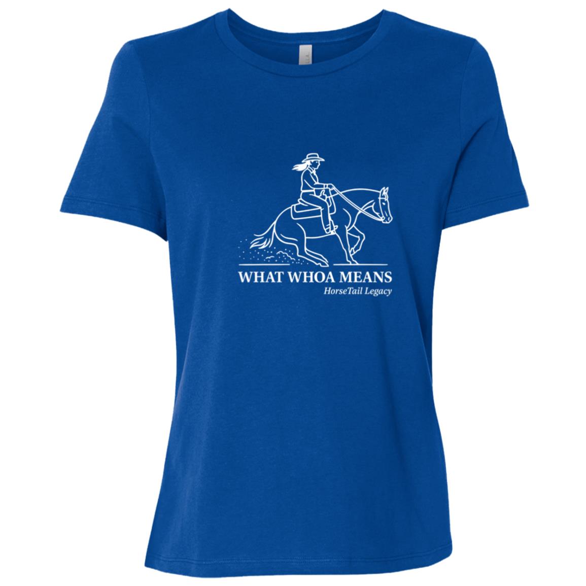 What Whoa Means women’s reining t-shirt – Bella + Canvas relaxed fit