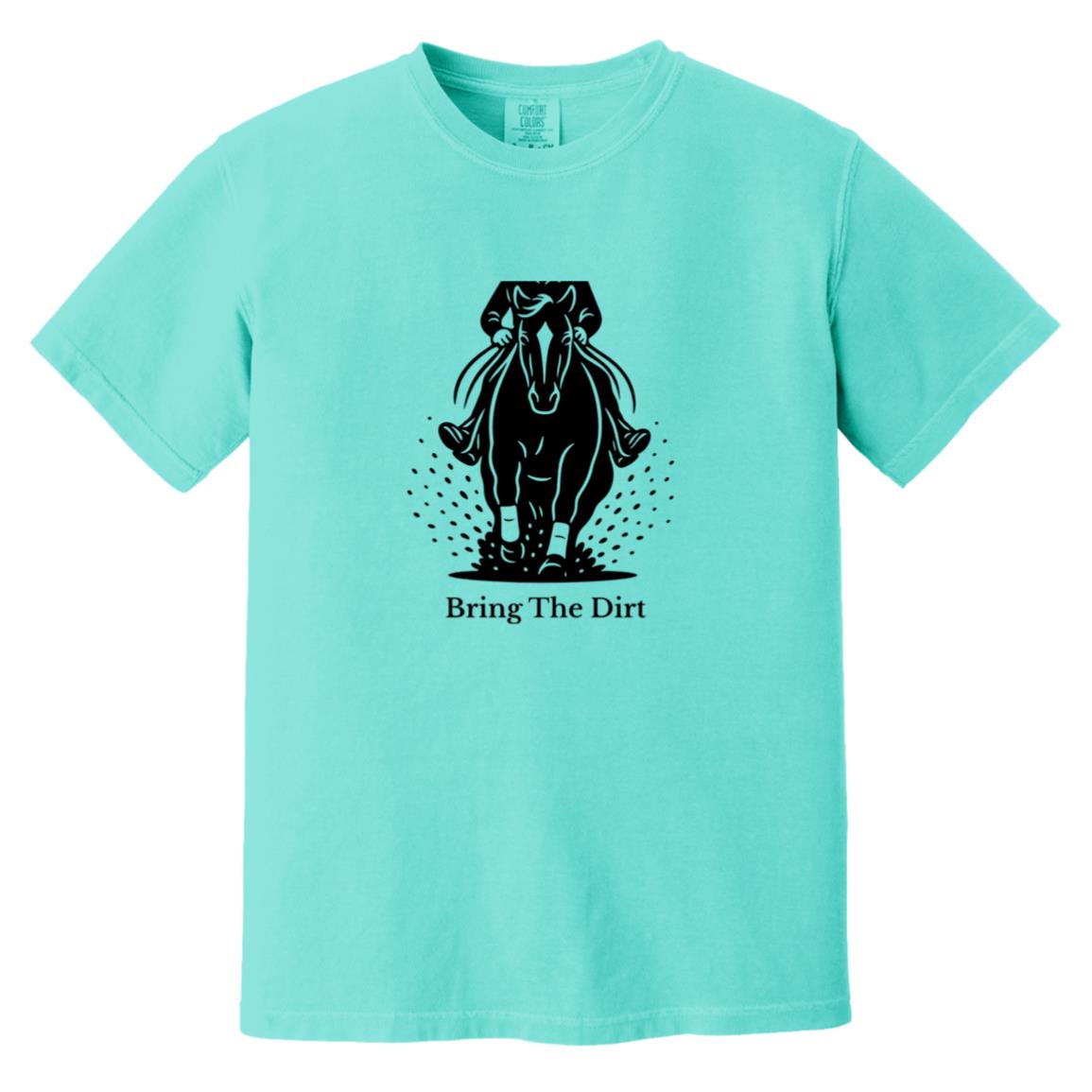 Reining horse graphic tee – Bring The Dirt by HorseTail Legacy.