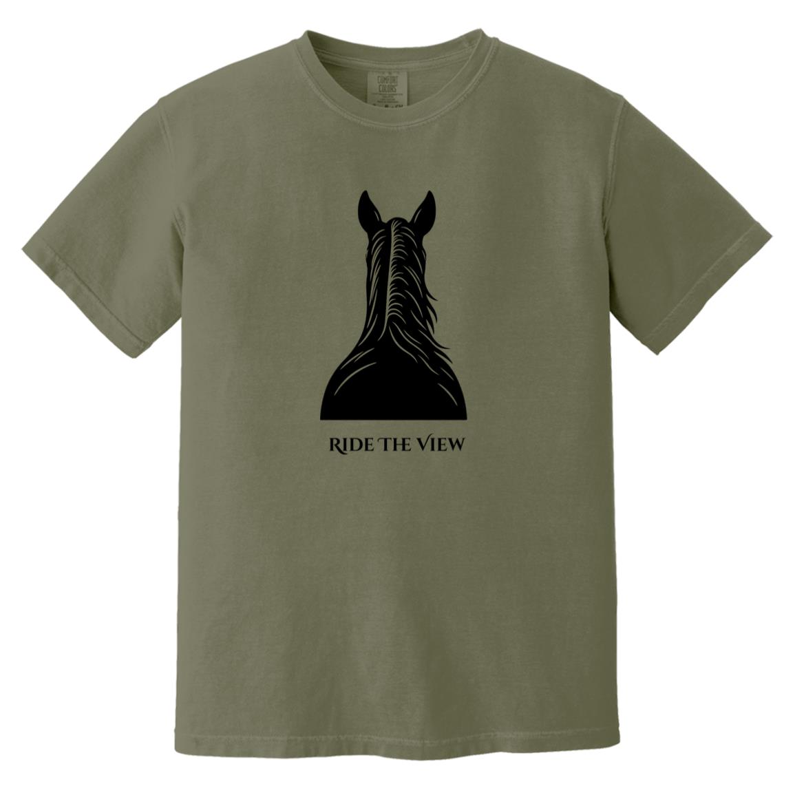 Ride the View reining horse graphic tee by HorseTail Legacy