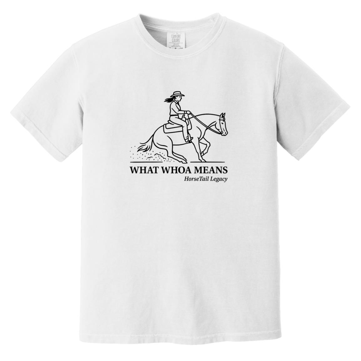 What Whoa Means women’s reining t-shirt