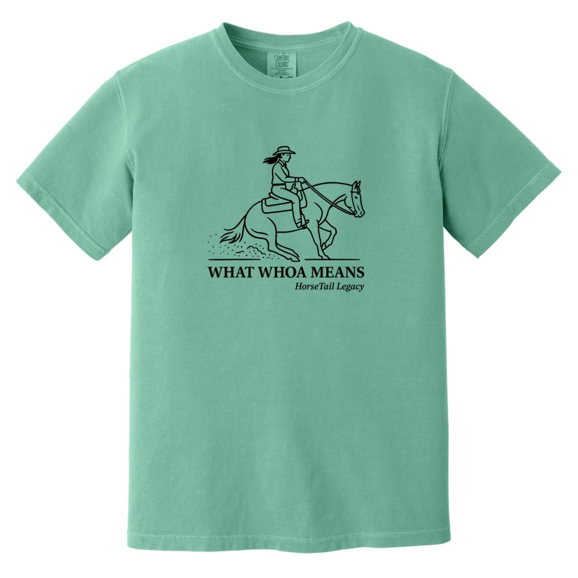 What Whoa Means women’s reining t-shirt