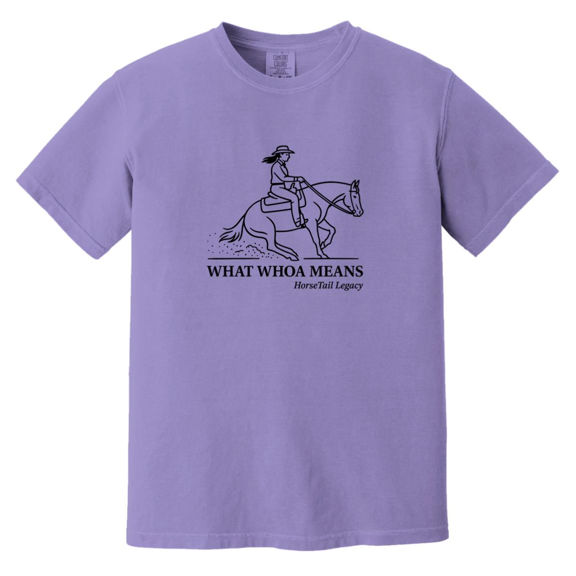 What Whoa Means women’s reining t-shirt