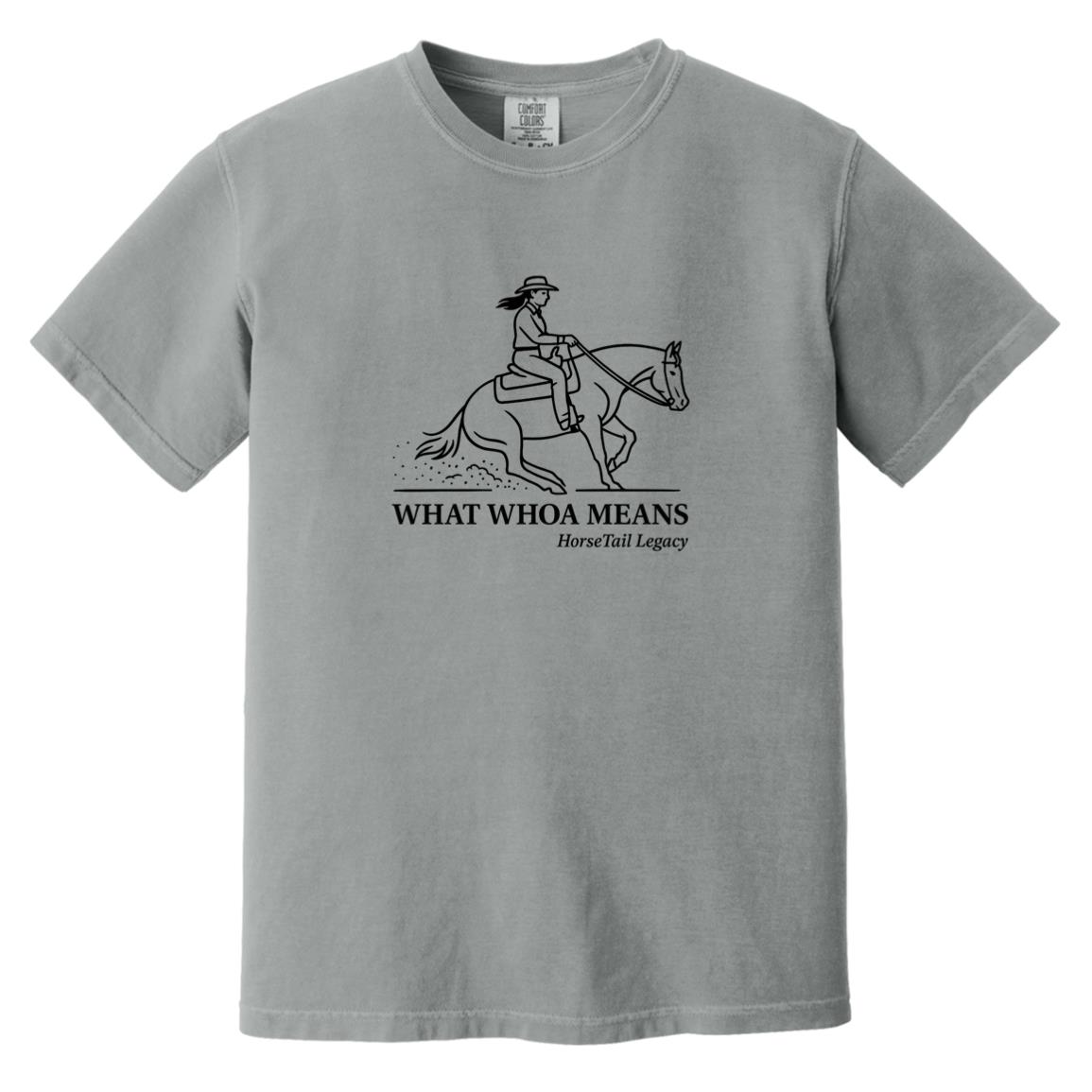 What Whoa Means women’s reining t-shirt
