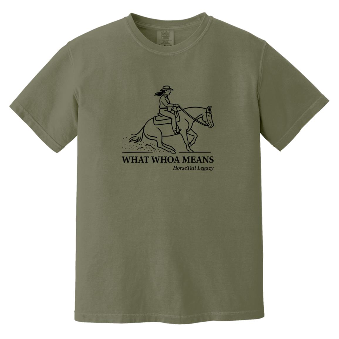 What Whoa Means women’s reining t-shirt