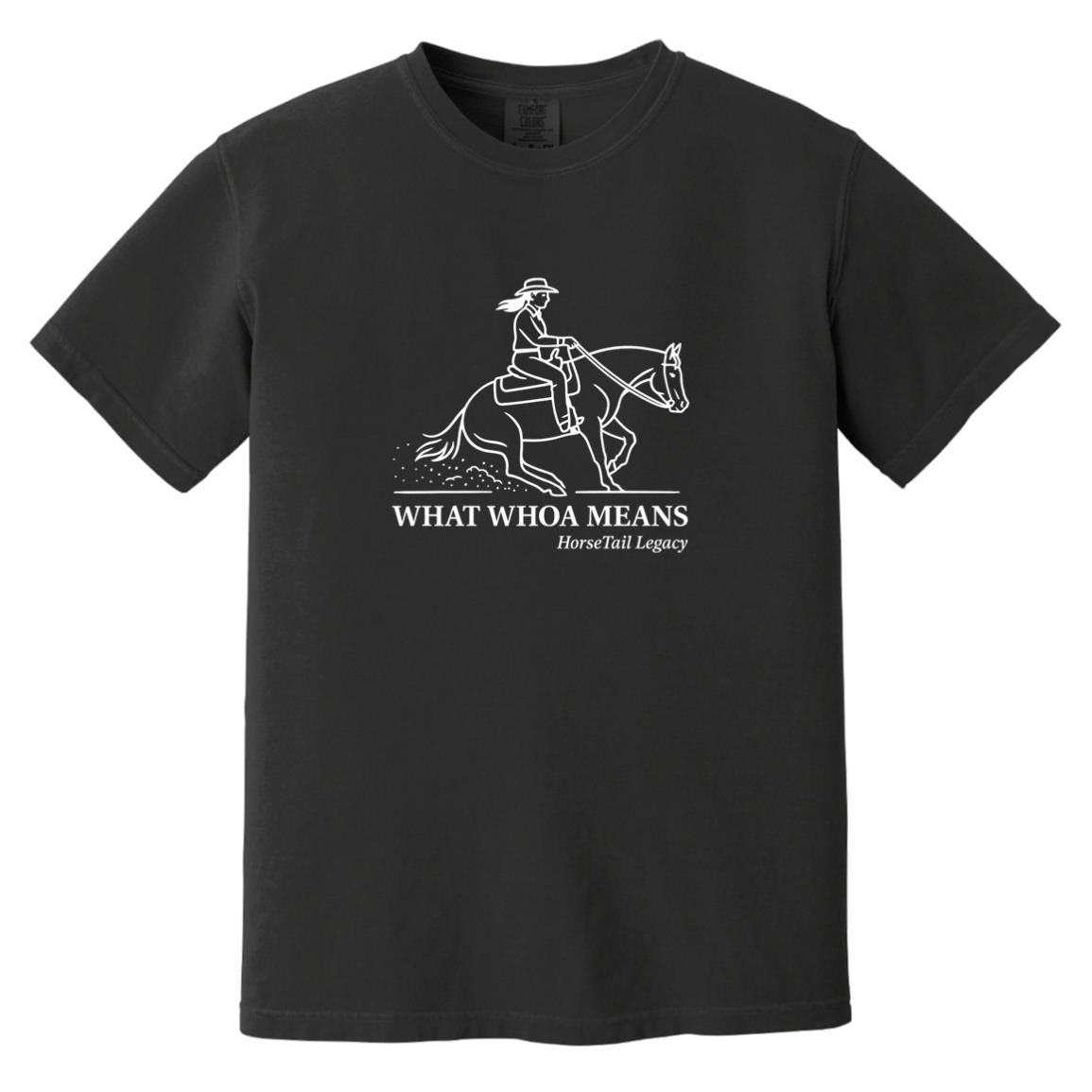 What Whoa Means women’s reining t-shirt