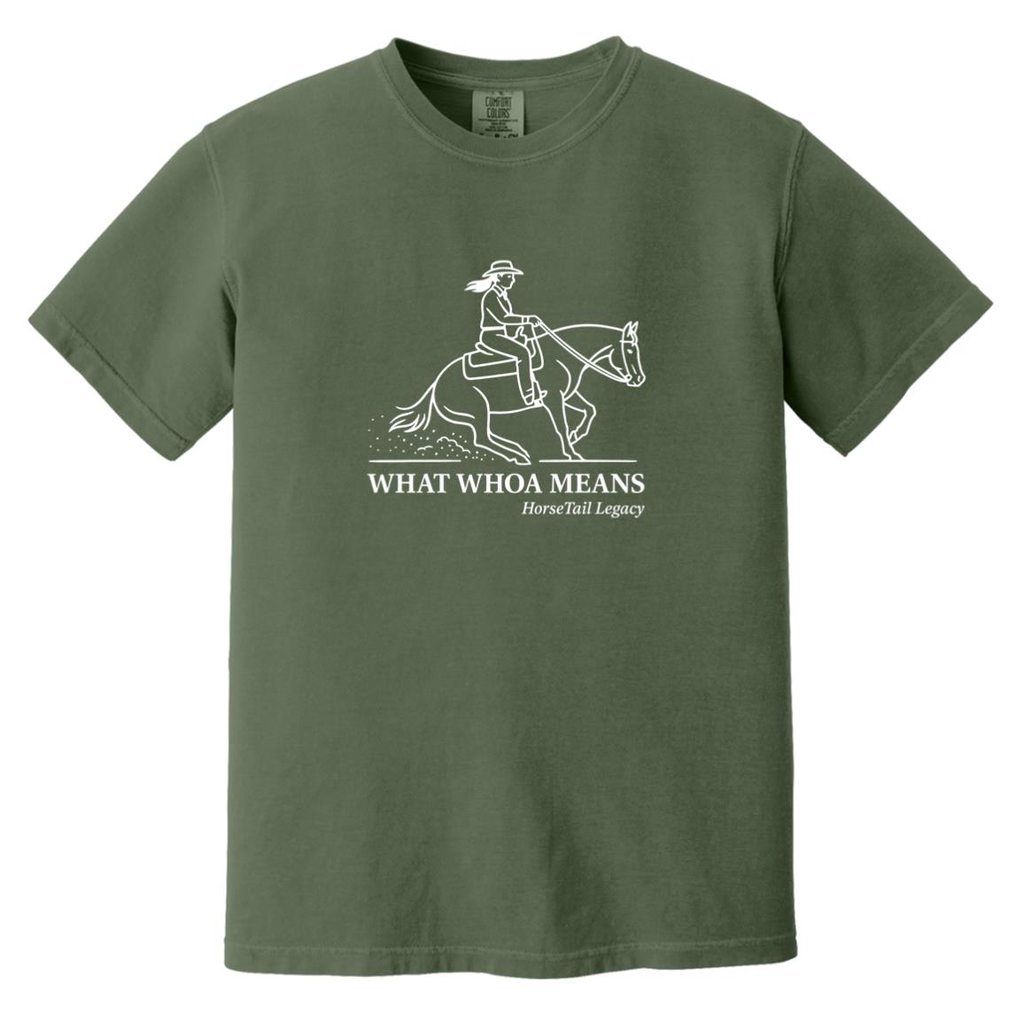 What Whoa Means women’s reining t-shirt