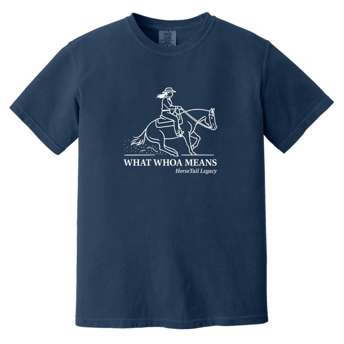 What Whoa Means women’s reining t-shirt