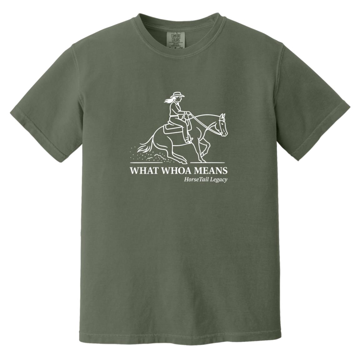 What Whoa Means women’s reining t-shirt