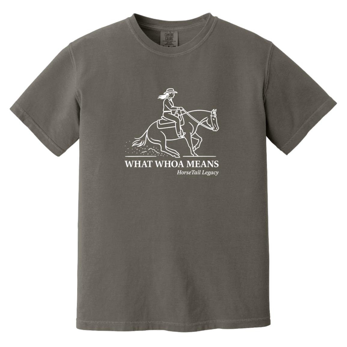 What Whoa Means women’s reining t-shirt