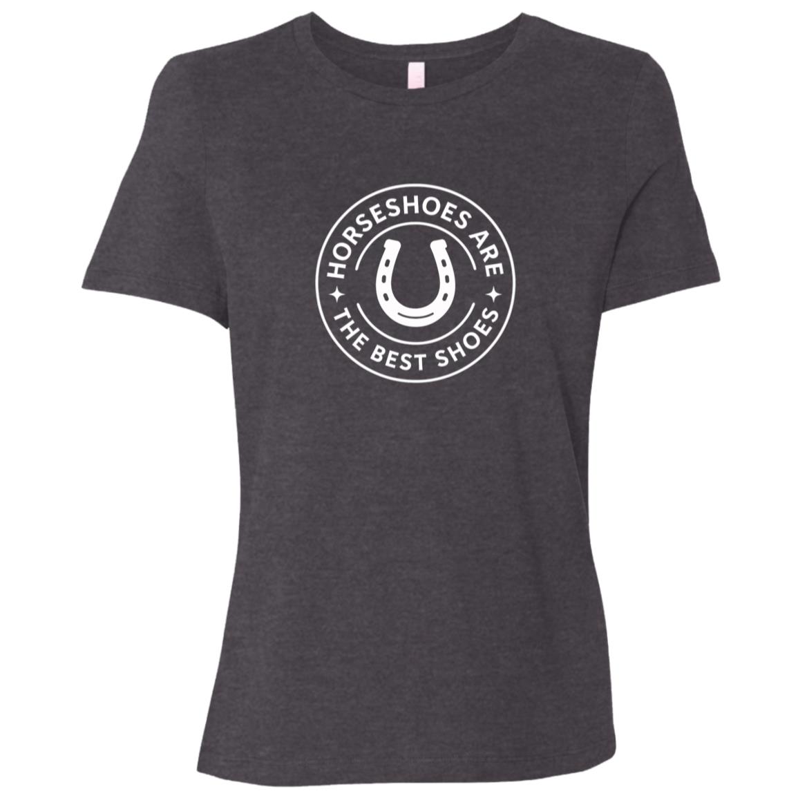 Horseshoe circle graphic reading “Horseshoes Are The Best Shoes” on short sleeve tee