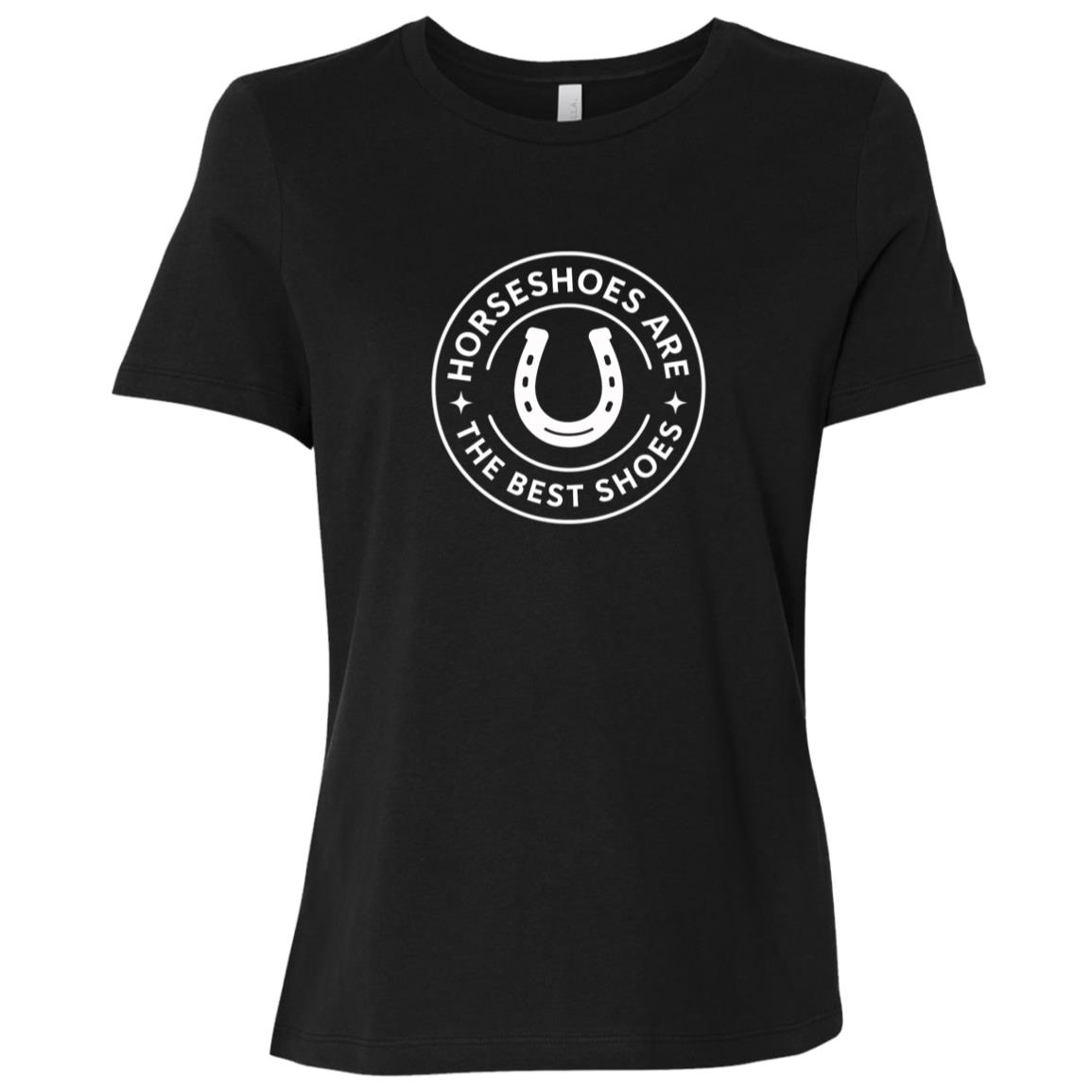 Horseshoe circle graphic reading “Horseshoes Are The Best Shoes” on short sleeve tee